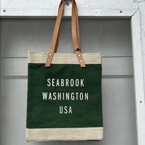 Green and Tan Tote Bag